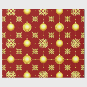 Rotes Weihnachtsbaum-Schmuck Nahtloses Festtagsmus Geschenkpapier