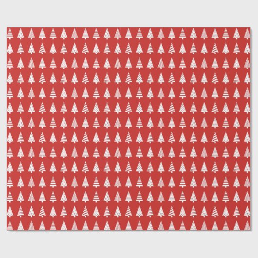 Rotes Weihnachtsbaummuster Geschenkpapier (Flach)