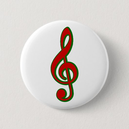 Rotes Weihnachtsdreifacher Clef Button (Vorderseite)