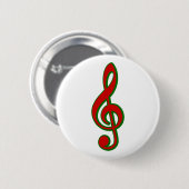 Rotes Weihnachtsdreifacher Clef Button (Vorne & Hinten)