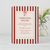 Rotes Weihnachtsessen Einladung (Stehend Vorderseite)