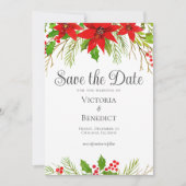 Rotes Weihnachtsfest Botanisch Save The Date (Vorderseite)
