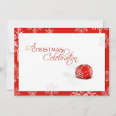 Rotes Weihnachtsfest Einladungskarte Einladung (Vorderseite)