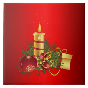 Rotes Weihnachtsfest Fliese