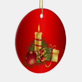 Rotes Weihnachtsfest Keramik Ornament (Rechts)