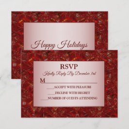 Rotes Weihnachtsfest Party Elegante Feiertage RSVP Karte