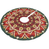 Rotes Weihnachtsfest Polyester Weihnachtsbaumdecke (Schrägansicht)
