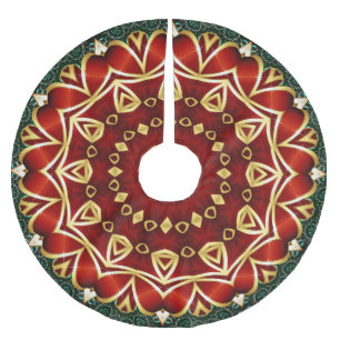 Rotes Weihnachtsfest Polyester Weihnachtsbaumdecke