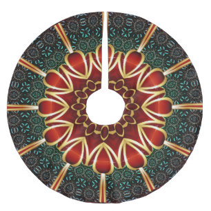 Rotes Weihnachtsfest Polyester Weihnachtsbaumdecke