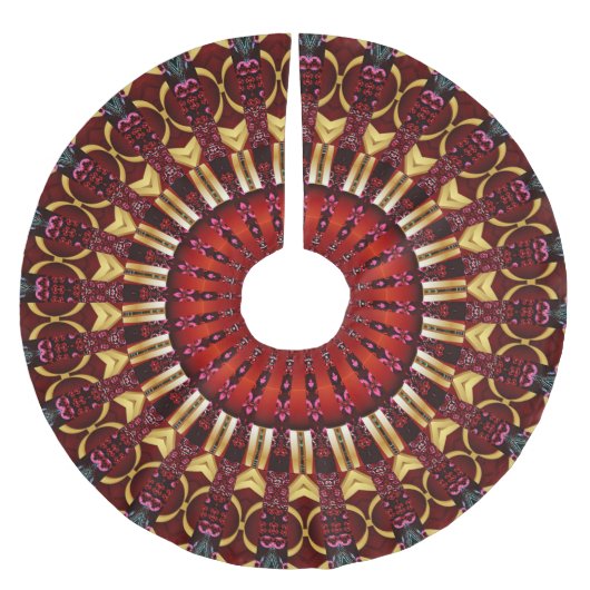 Rotes Weihnachtsfest Polyester Weihnachtsbaumdecke (Vorderseite)