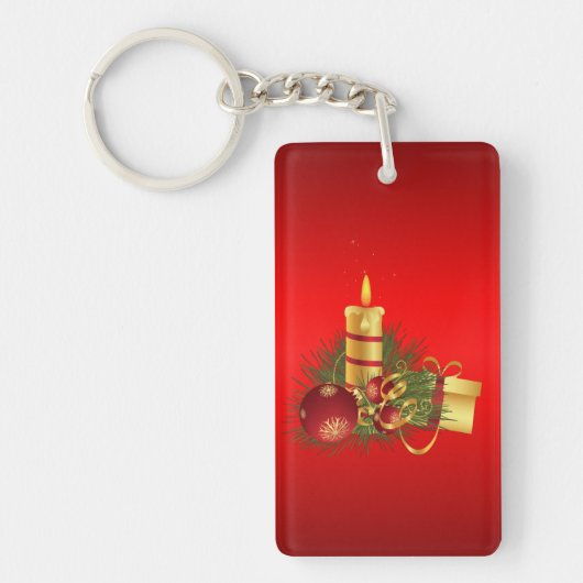 Rotes Weihnachtsfest Schlüsselanhänger (Vorderseite)