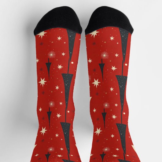 Rotes Weihnachtsfest Socken (Oben)