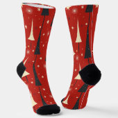 Rotes Weihnachtsfest Socken (Gewinkelt)