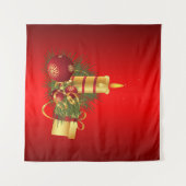 Rotes Weihnachtsfest Wandteppich (Vorderseite (Horizontal))