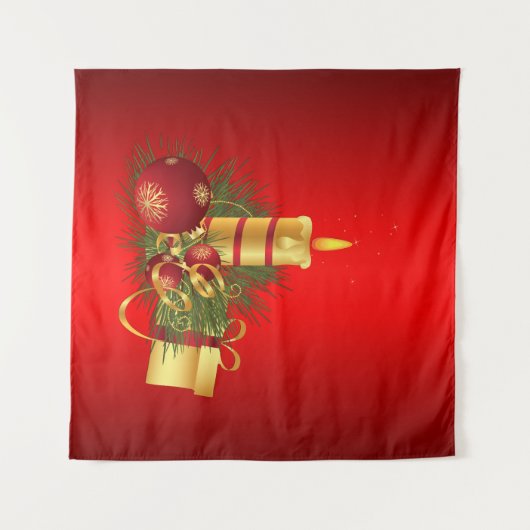 Rotes Weihnachtsfest Wandteppich (Vorderseite (Horizontal))