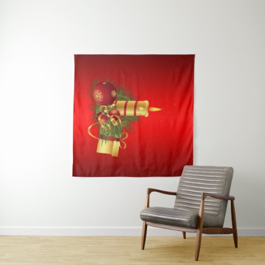 Rotes Weihnachtsfest Wandteppich (Beispiel (Horizontal))