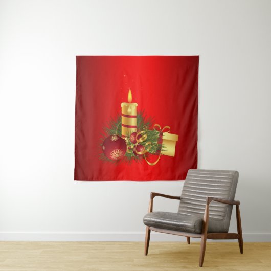 Rotes Weihnachtsfest Wandteppich (Beispiel)