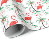 Rotes Weihnachtsflamingo-Packpapier Geschenkpapier (Rolleneckpunkt)