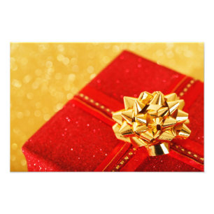 Rotes Weihnachtsgeschenk Fotodruck