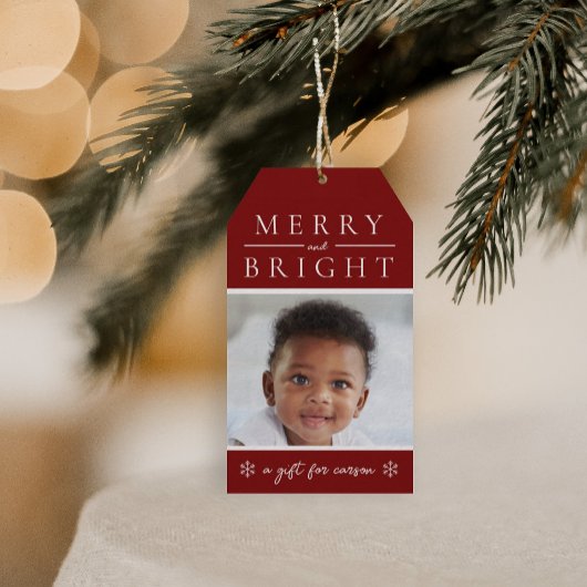 Rotes Weihnachtsgeschenk-Tag Geschenkanhänger