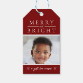 Rotes Weihnachtsgeschenk-Tag Geschenkanhänger (Vorderseite)