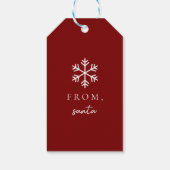 Rotes Weihnachtsgeschenk-Tag Geschenkanhänger (Rückseite)
