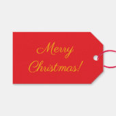 Rotes Weihnachtsgeschenk-Tagetikett Geschenkanhänger (Vorderseite (Horizontal))