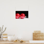 Rotes Weihnachtsgeschmuckposter Poster (Küche)