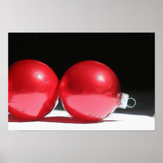 Rotes Weihnachtsgeschmuckposter Poster (Vorne)