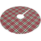 Rotes Weihnachtskaromuster Polyester Weihnachtsbaumdecke (Schrägansicht)