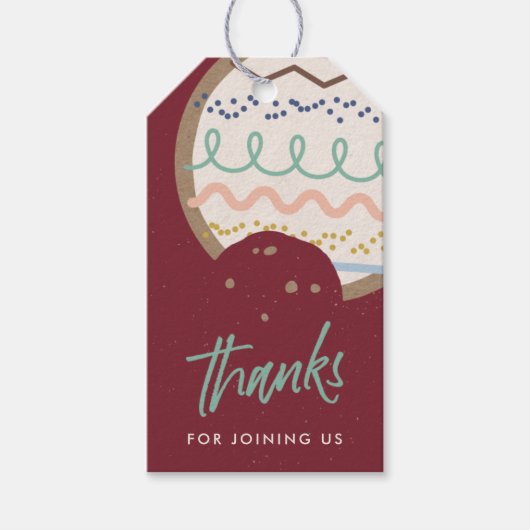 Rotes Weihnachtskochtopf Dekorieren Gastgeschenk T Geschenkanhänger (Vorderseite)