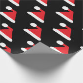 Rotes Weihnachtsmannmütze-Muster-Weihnachten Geschenkpapier (Ecke)
