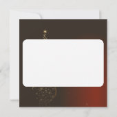 Rotes Weihnachtsmotiv mit goldenem Weihnachtsbaum Einladung (Rückseite)