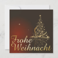 Rotes Weihnachtsmotiv mit goldenem Weihnachtsbaum