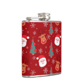 Rotes Weihnachtsmuster Flachmann (Rechts)