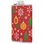 Rotes Weihnachtsmuster Flachmann (Links)