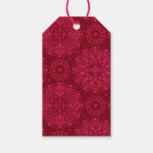 Rotes Weihnachtsmuster. Geschenkanhänger (Vorderseite)