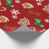 Rotes Weihnachtsmuster Geschenkpapier (Ecke)