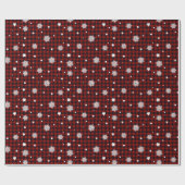 Rotes Weihnachtsmuster Geschenkpapier (Flach)