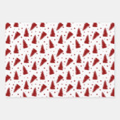 Rotes Weihnachtsmuster  Geschenkpapier Set (Vorderseite)