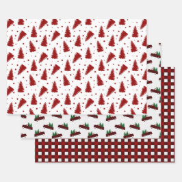 Rotes Weihnachtsmuster  Geschenkpapier Set