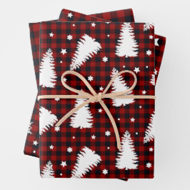 Rotes Weihnachtsmuster  Geschenkpapier Set