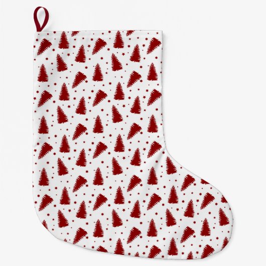 Rotes Weihnachtsmuster Großer Weihnachtsstrumpf (Vorderseite)