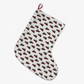 Rotes Weihnachtsmuster Großer Weihnachtsstrumpf (Vorderansicht (hängend))