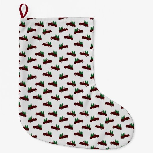 Rotes Weihnachtsmuster Großer Weihnachtsstrumpf (Vorderseite)