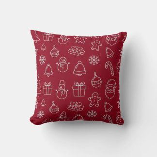 rotes Weihnachtsmuster Kissen Feier