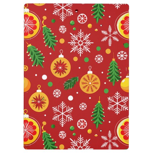 Rotes Weihnachtsmuster Klemmbrett (Rückseite)