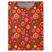Rotes Weihnachtsmuster Klemmbrett (Vorderseite)
