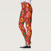 Rotes Weihnachtsmuster Leggings (Links)