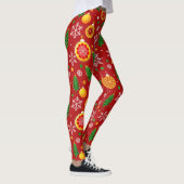 Rotes Weihnachtsmuster Leggings (Rechts)